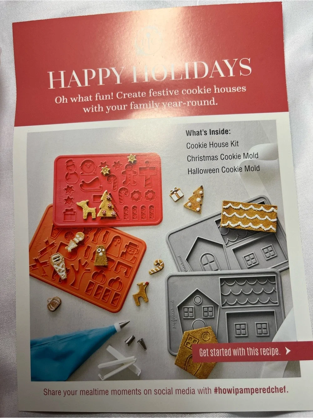 Pampered Chef Silicone Cookie Molds Gingerbread House Christmas Halloween NEW